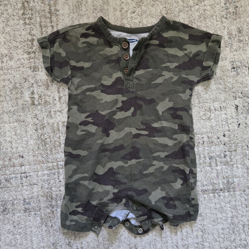 Old Navy Green Camo Baby Romper